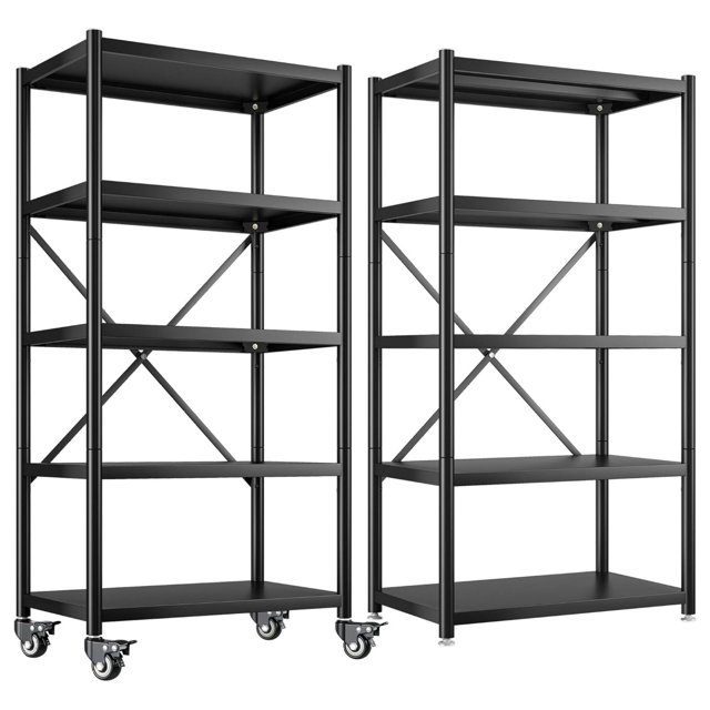 MYXIO 2 Pack Storage Shelves for Storage with Wheels 1156LBS Heavy Duty