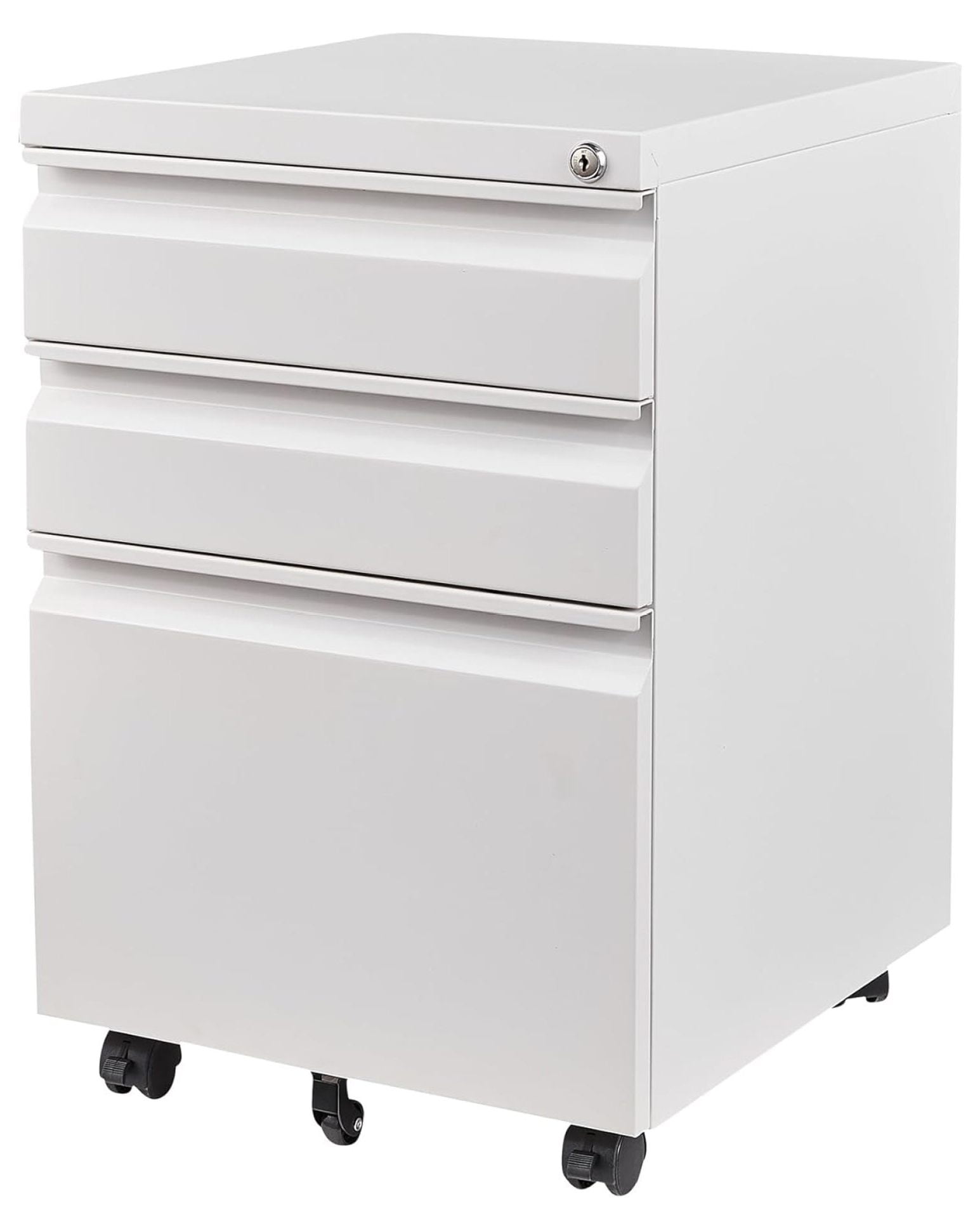 MYXIO 3 Drawer Mobile File with Lock, Under Desk Rolling Filing
