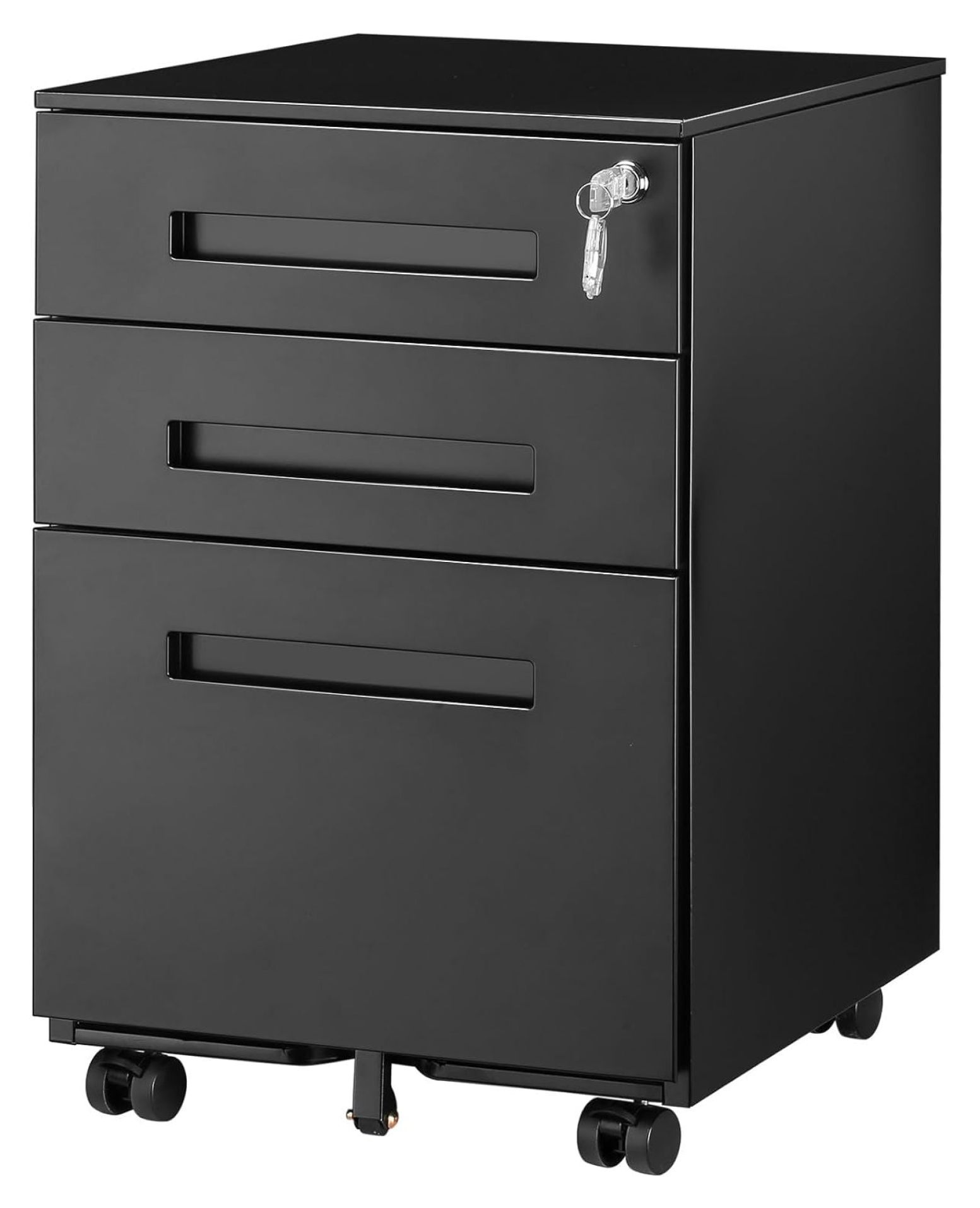 MYXIO 3Drawer Mobile File Rolling Metal Vertical Filing