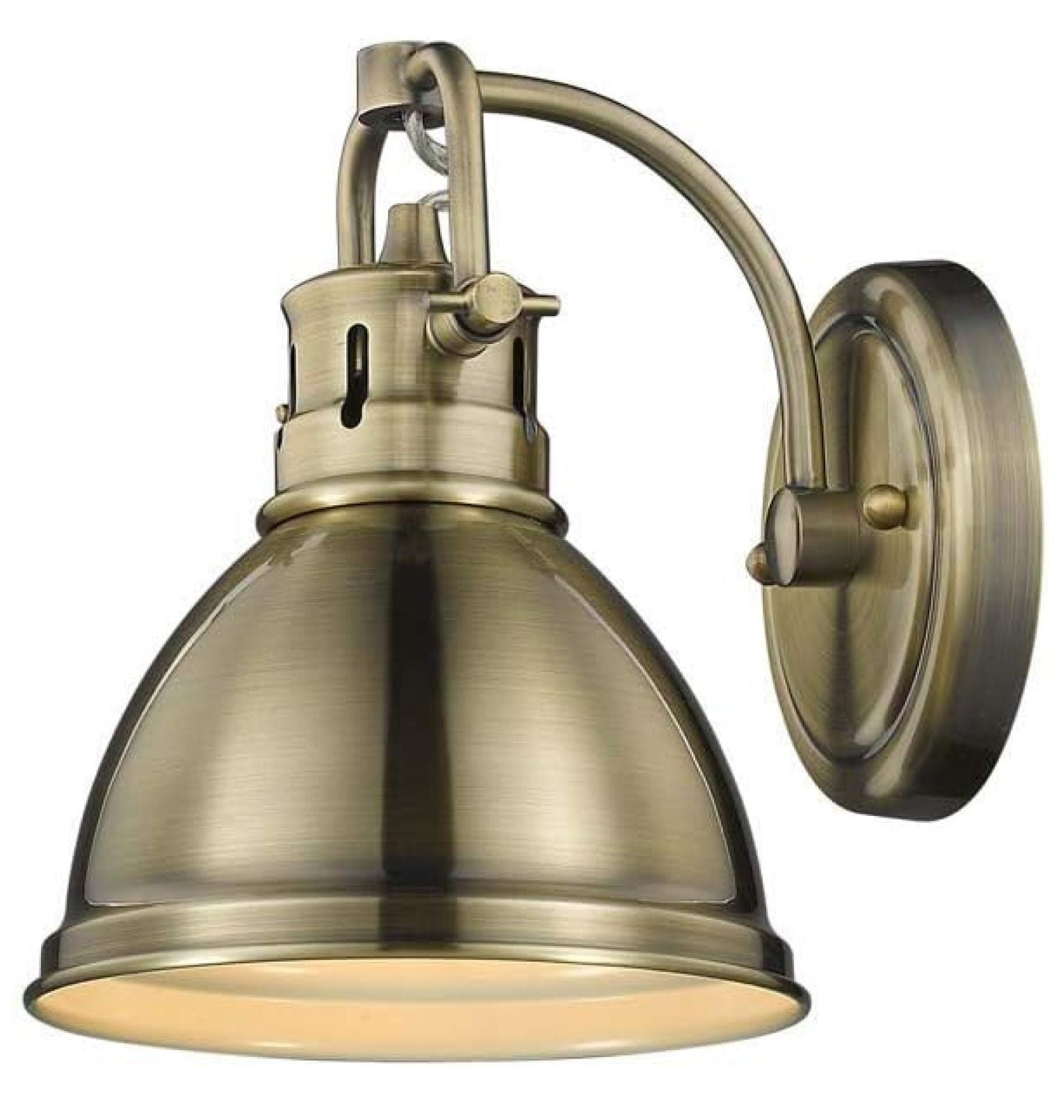 Aged Brass 1-Light Dimmable Bath Vanity Fixture