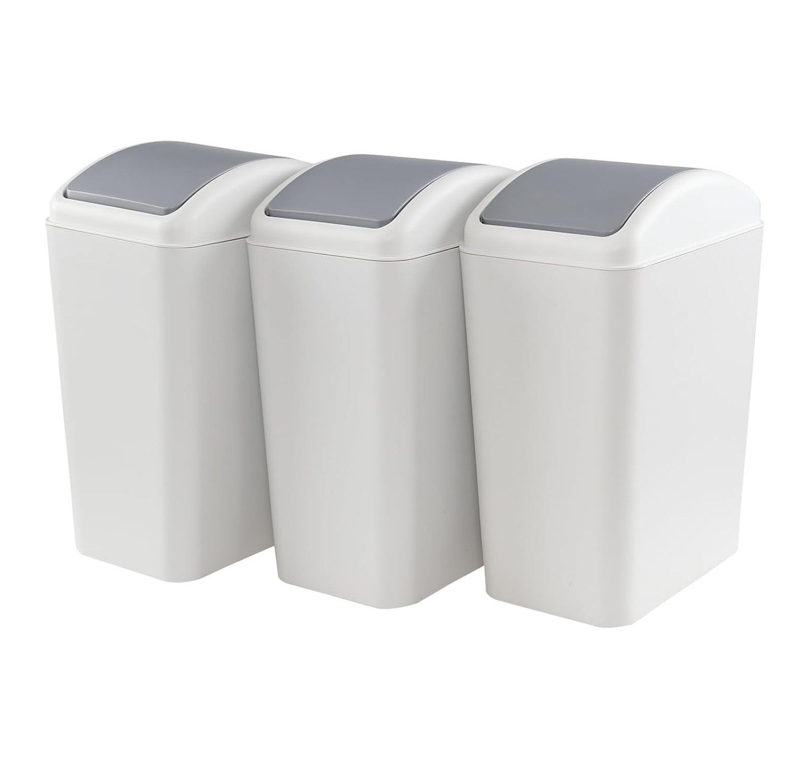 MYXIO 4.5 Gallon Swing Top Garbage Can, Plastic Trash Bin with Lid, 3