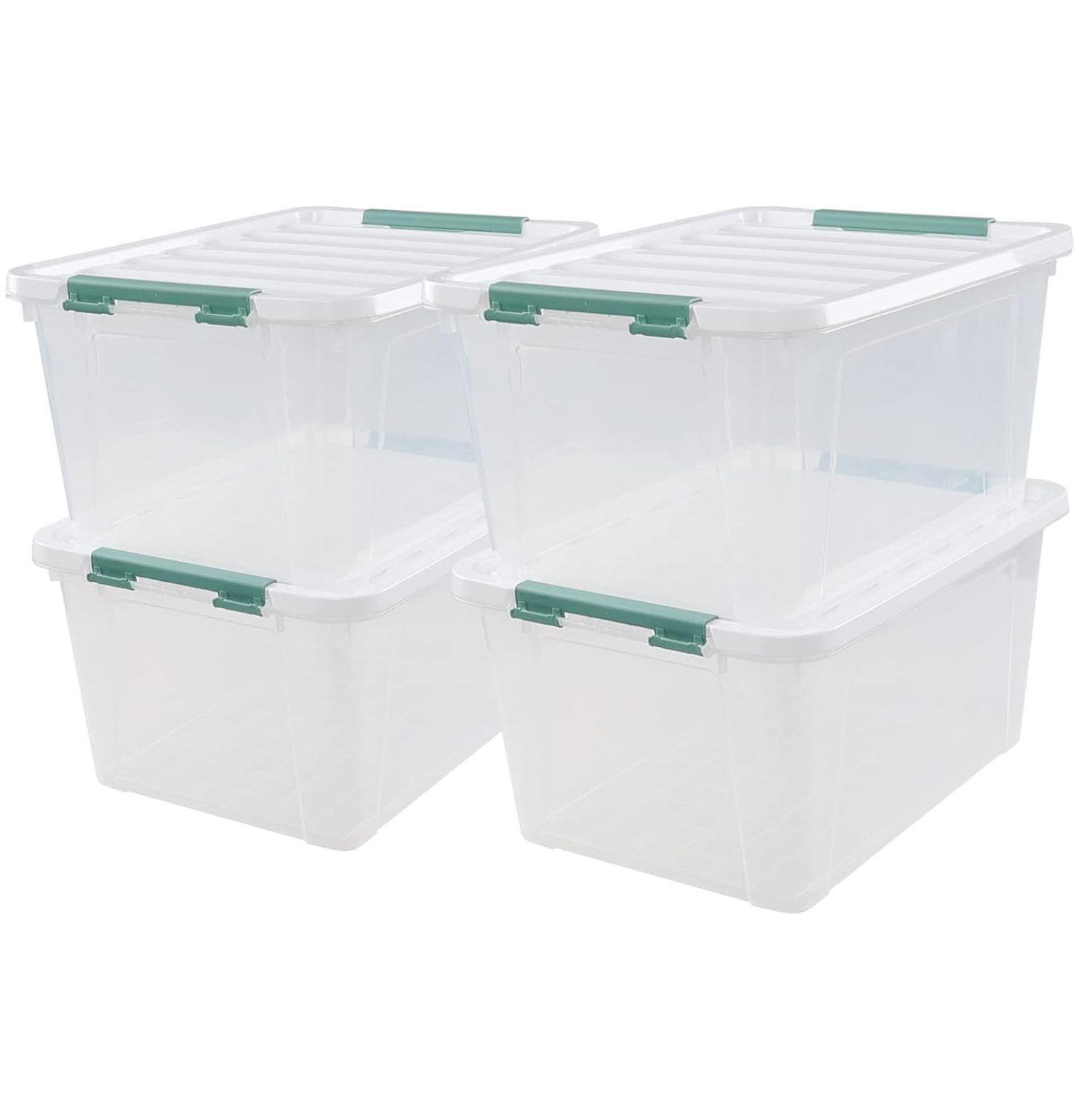 MYXIO 4Pack 35 Quart Large Plastic Storage Boxes, Clear Storage
