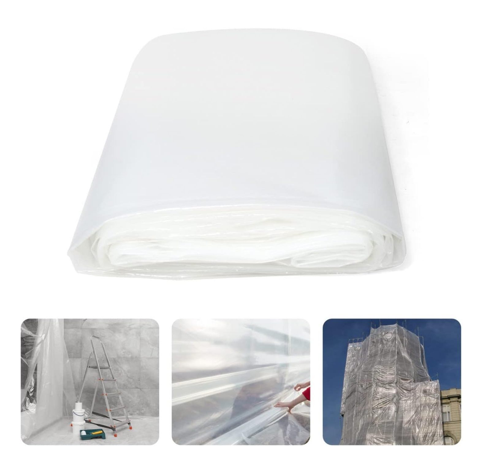 MYXIO 6 mil Clear Plastic Sheeting, HeavyDuty Plastic Sheet