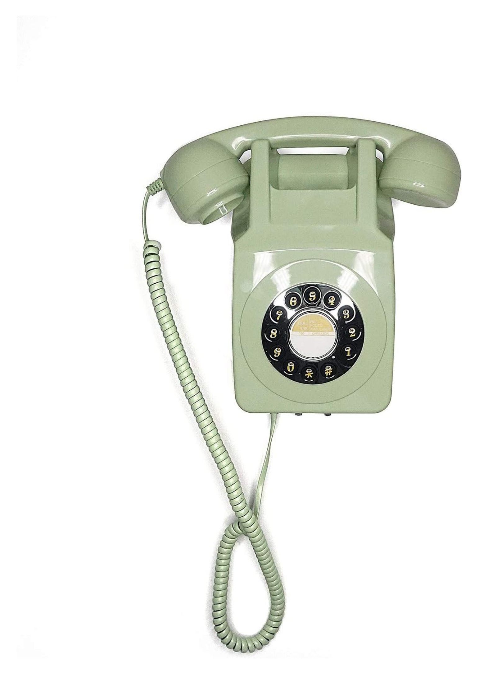 MYXIO 746 WallMounted PushButton landline Phone Curly Cord