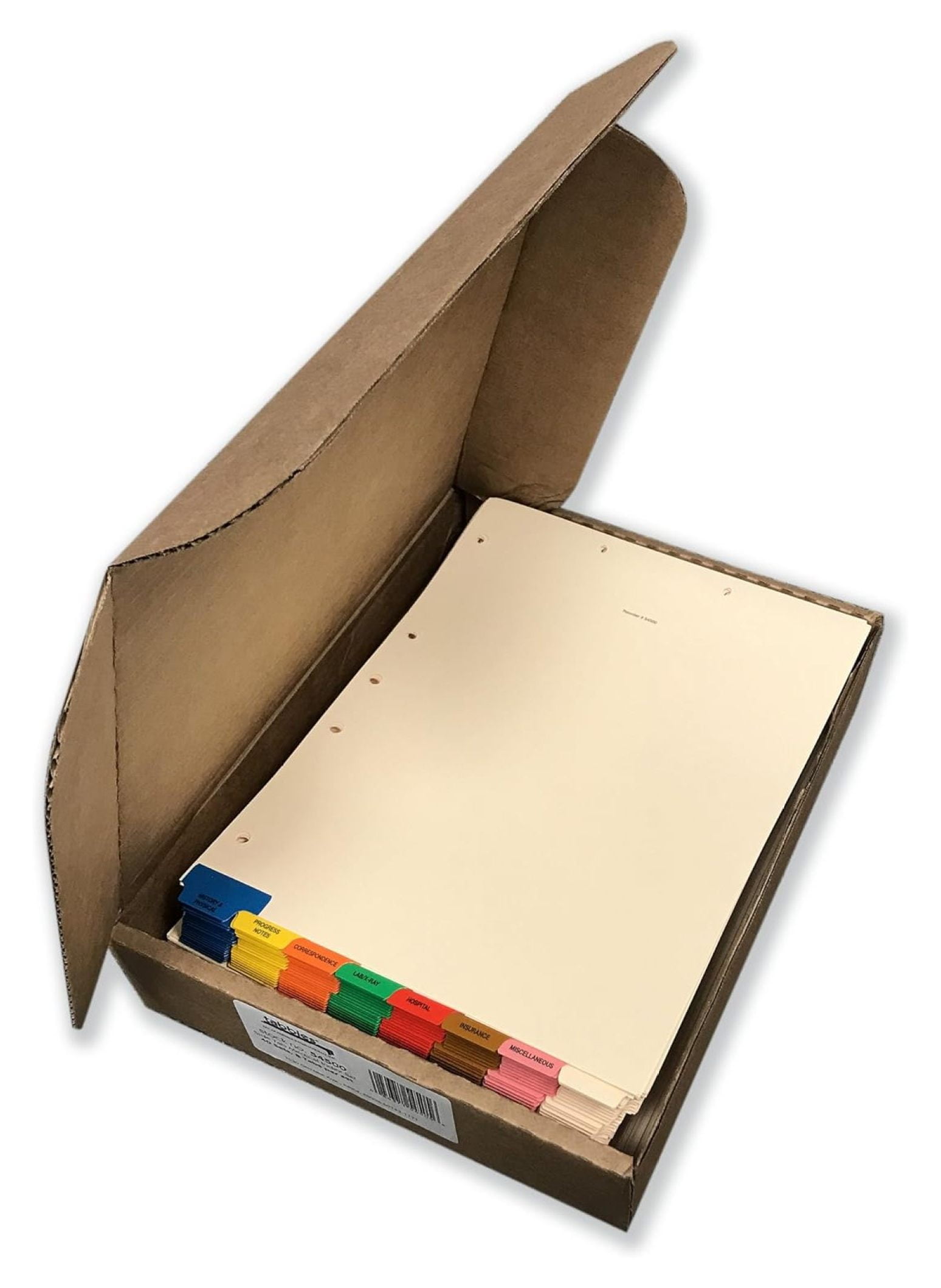 MYXIO 8Bottom Tab Medical Chart Index Set , Red, Brown, Blue, Orange