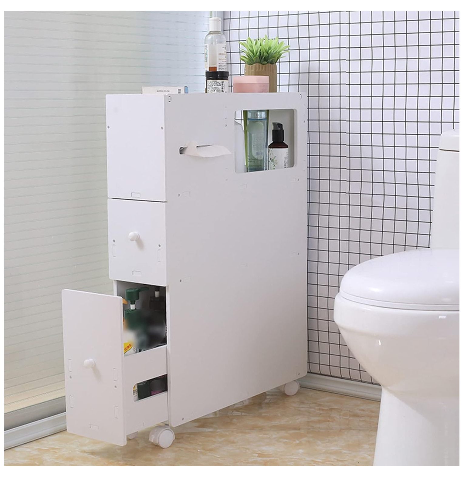 MYXIO Bathroom Storage 3Tier Toilet Side Free Standing