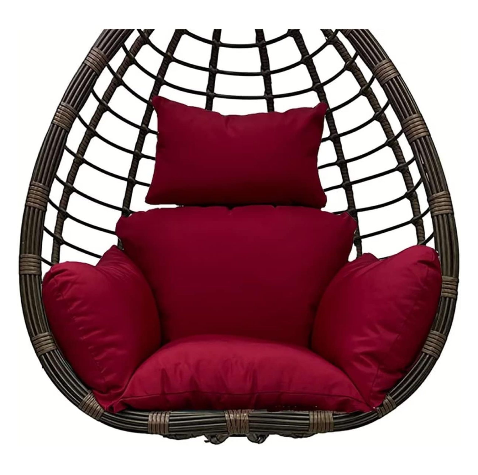 MYXIO Burgundy Egg Chair Cushion, Thick Waterproof Hanging Egg Chair