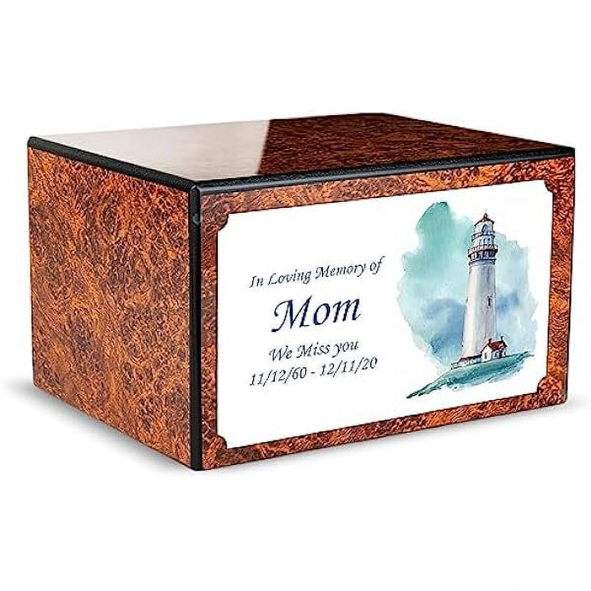 MYXIO Burl Wooden Urn Cremation Box, Heritage Crematory Urns Adult