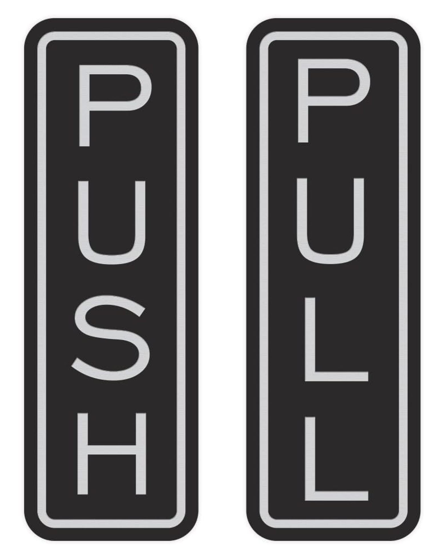 MYXIO Classic Vertical Push Pull Door Signs Great for Glass Doors