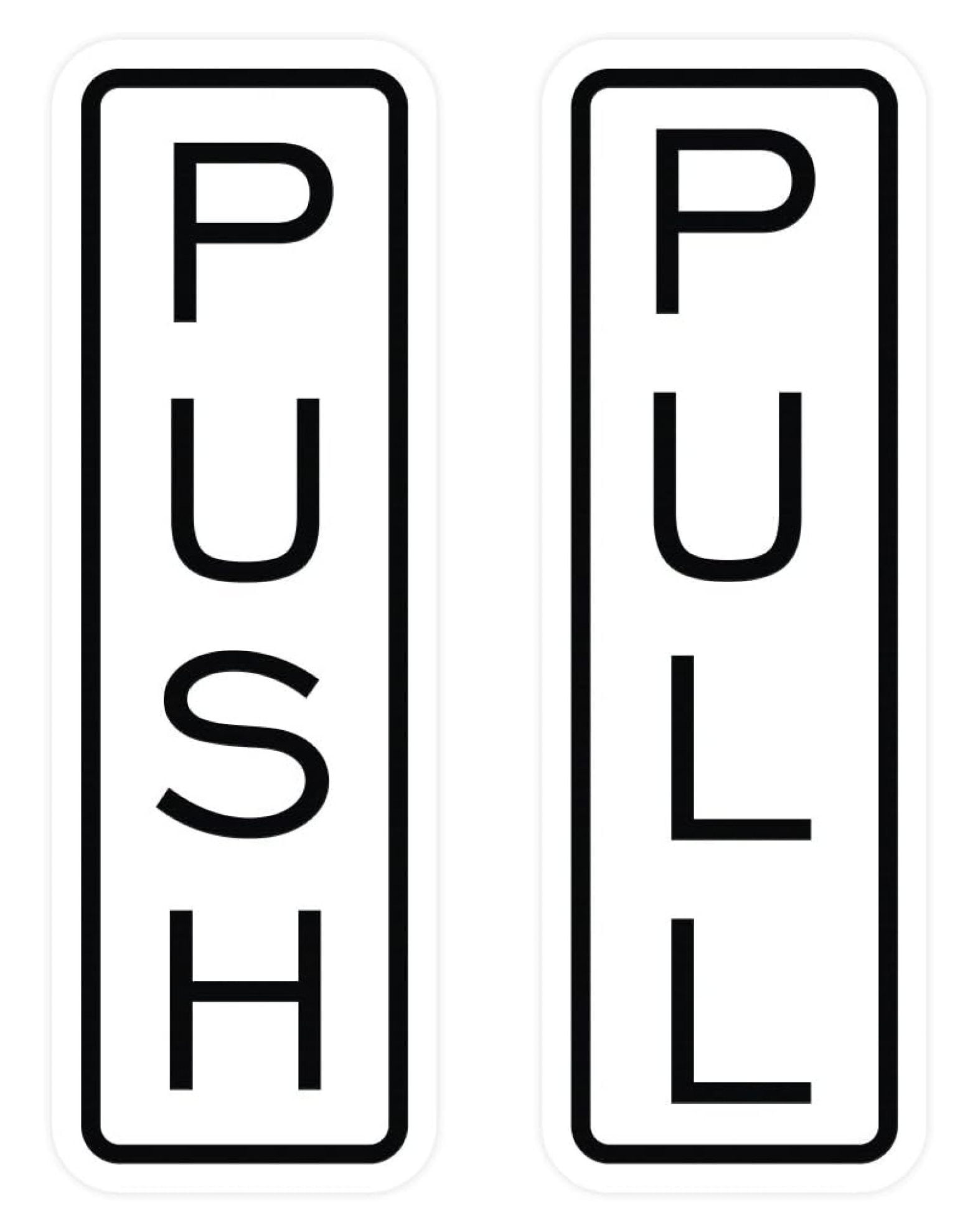 MYXIO Classic Vertical Push Pull Door Signs Great for Glass Doors