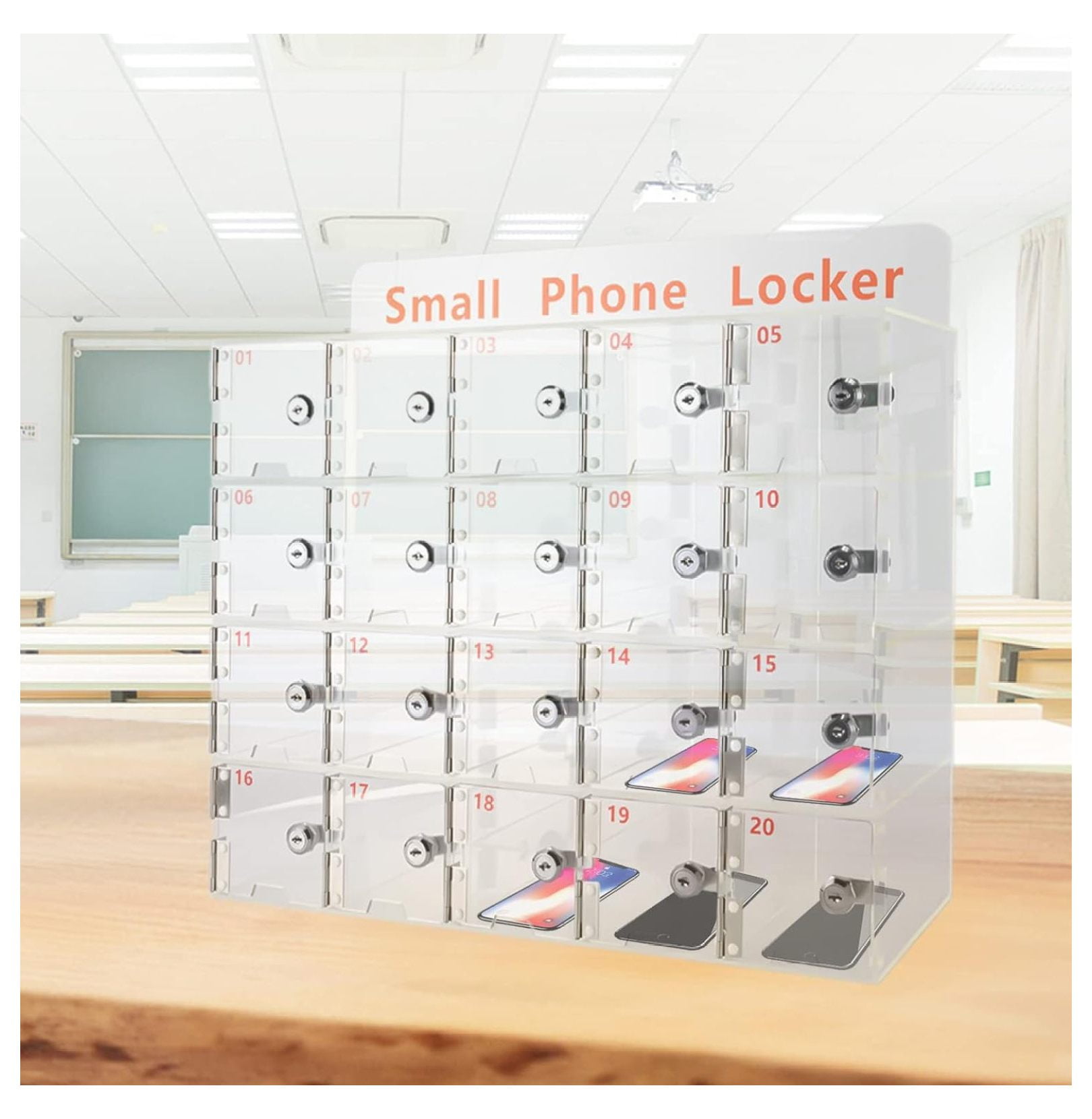 MYXIO Clear Cell Phone Locker Box with Door Locks and Keys, Cell Phone ...