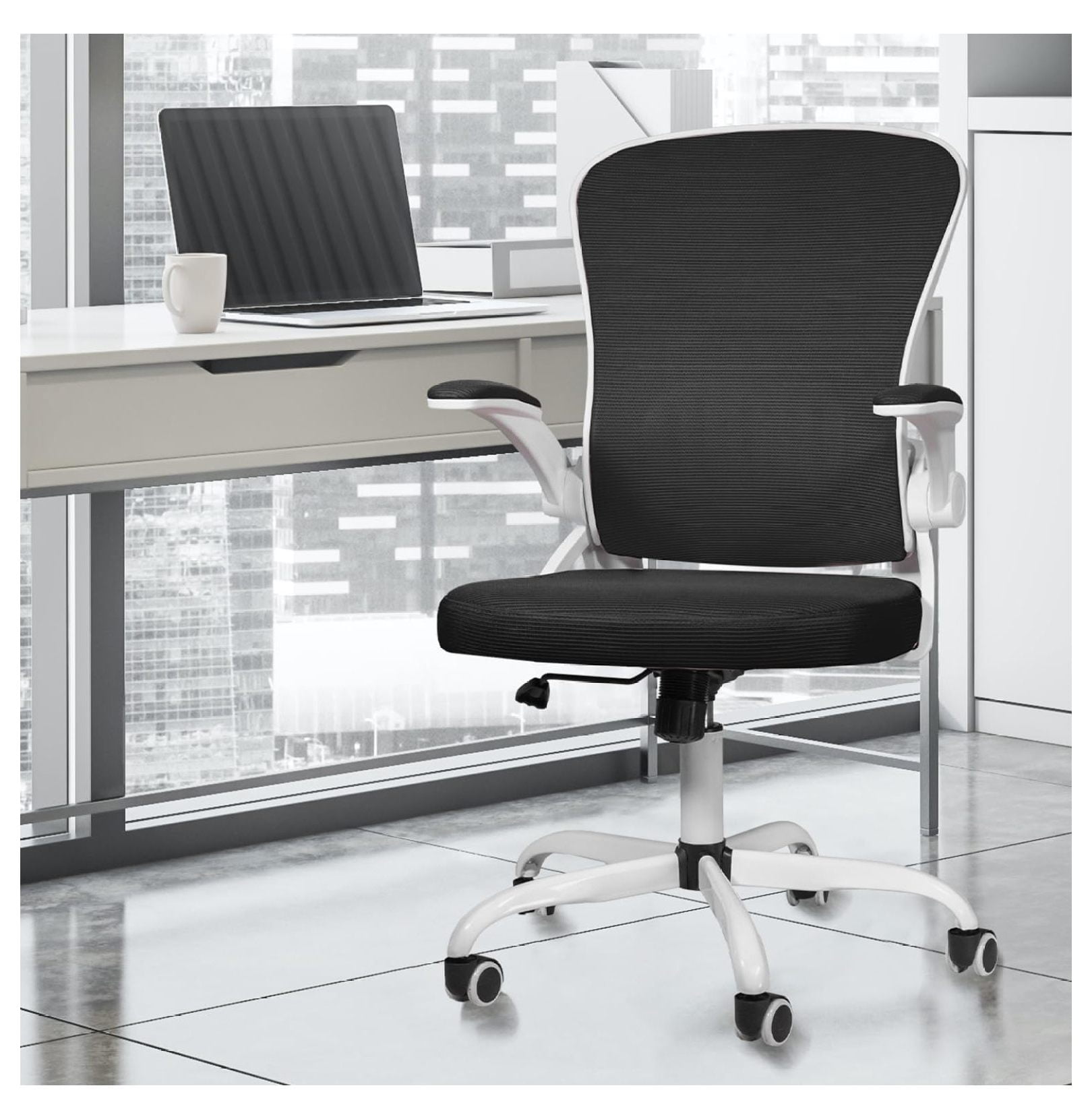 MYXIO Desk Chair with Arms, Ergonomic Mesh Office Chair with Lumbar