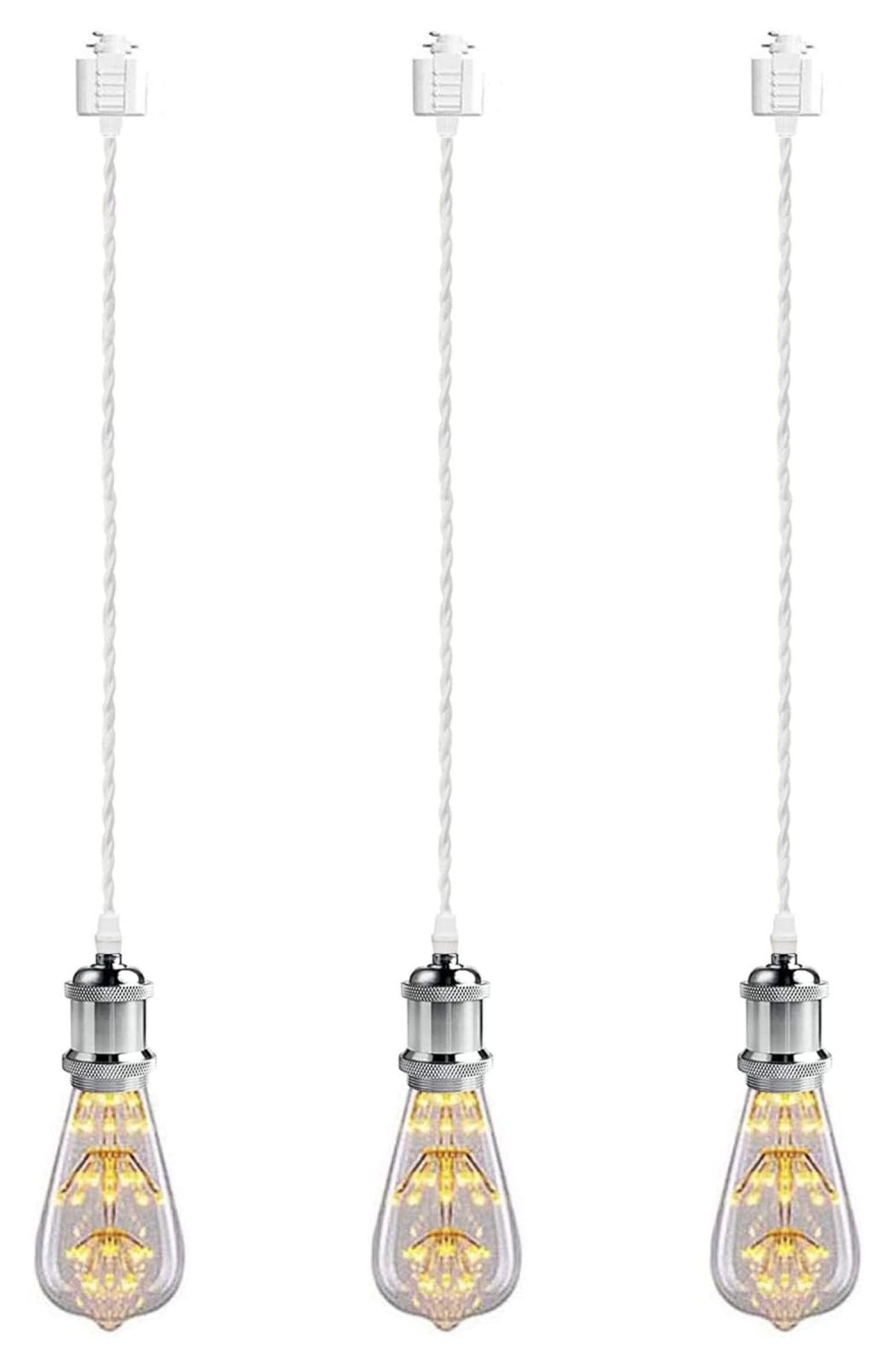 MYXIO HType Wire Track Light Pendants, Inch Cord Length Black Weave Rope, Restaurant Chandelier