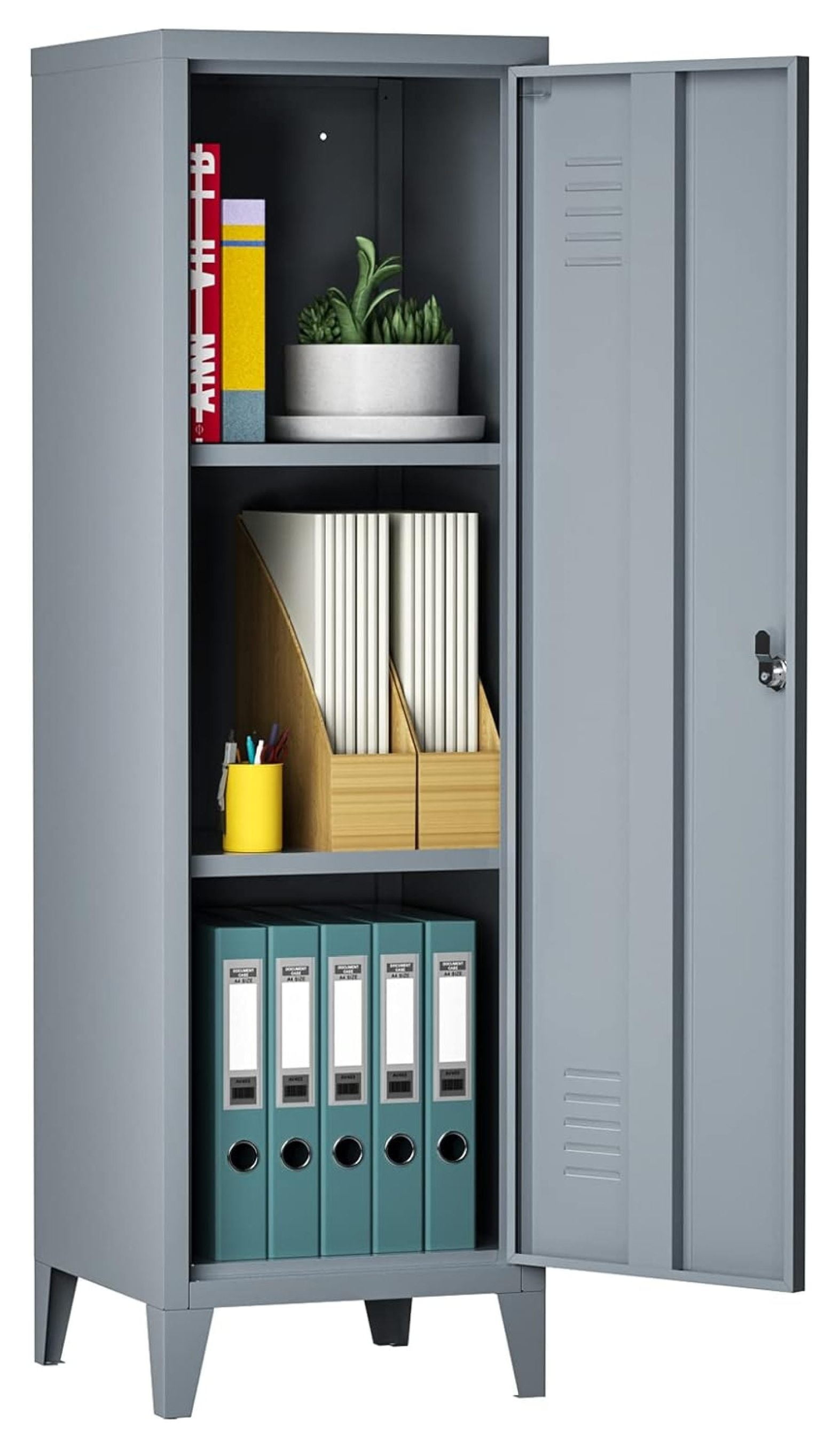 MYXIO Lockable Storage Metal Locker Organizer for Employees，Steel with Keys and