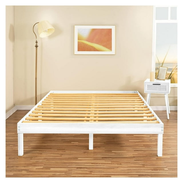 MYXIO Lucia 14 Inch Solid Wood Platform Bed Bed Frame, Pine Wood Platform Bed Frame, No Squeak