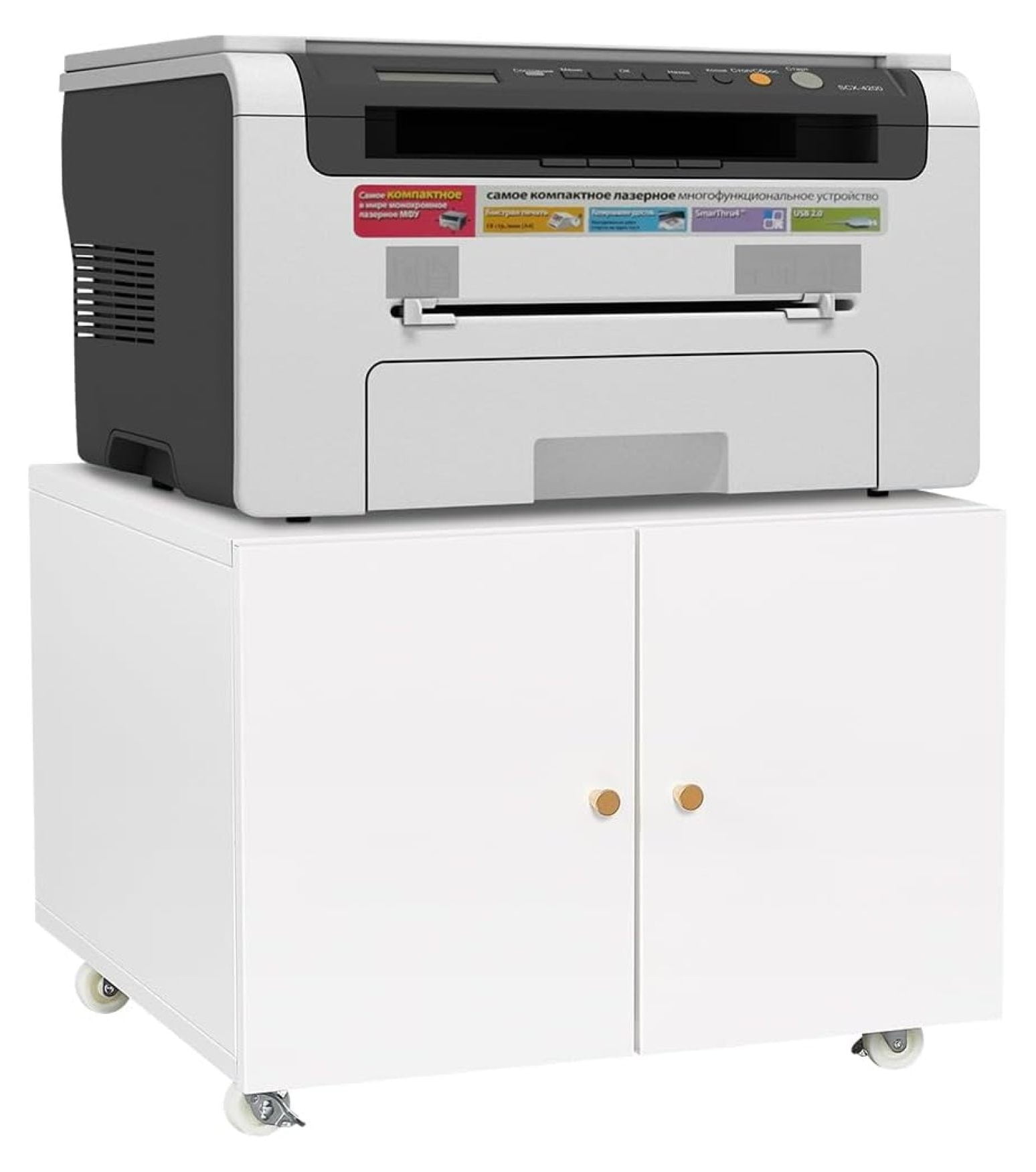 MYXIO Metal Printer Stand with Storage Mobile Printer Tables for Small