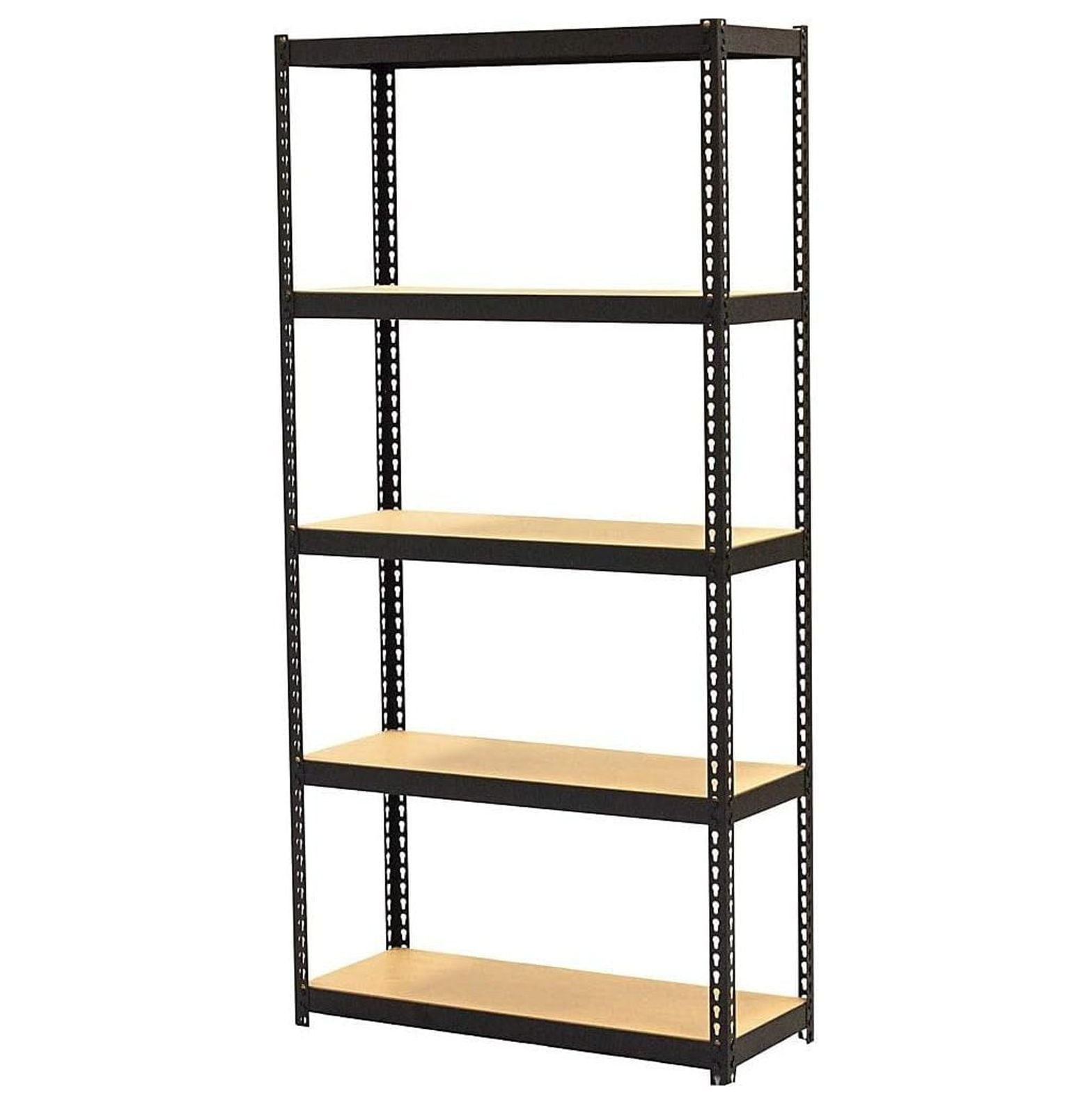 Narrow Black Steel Adjustable Shelving Unit, 60" H x 30" W