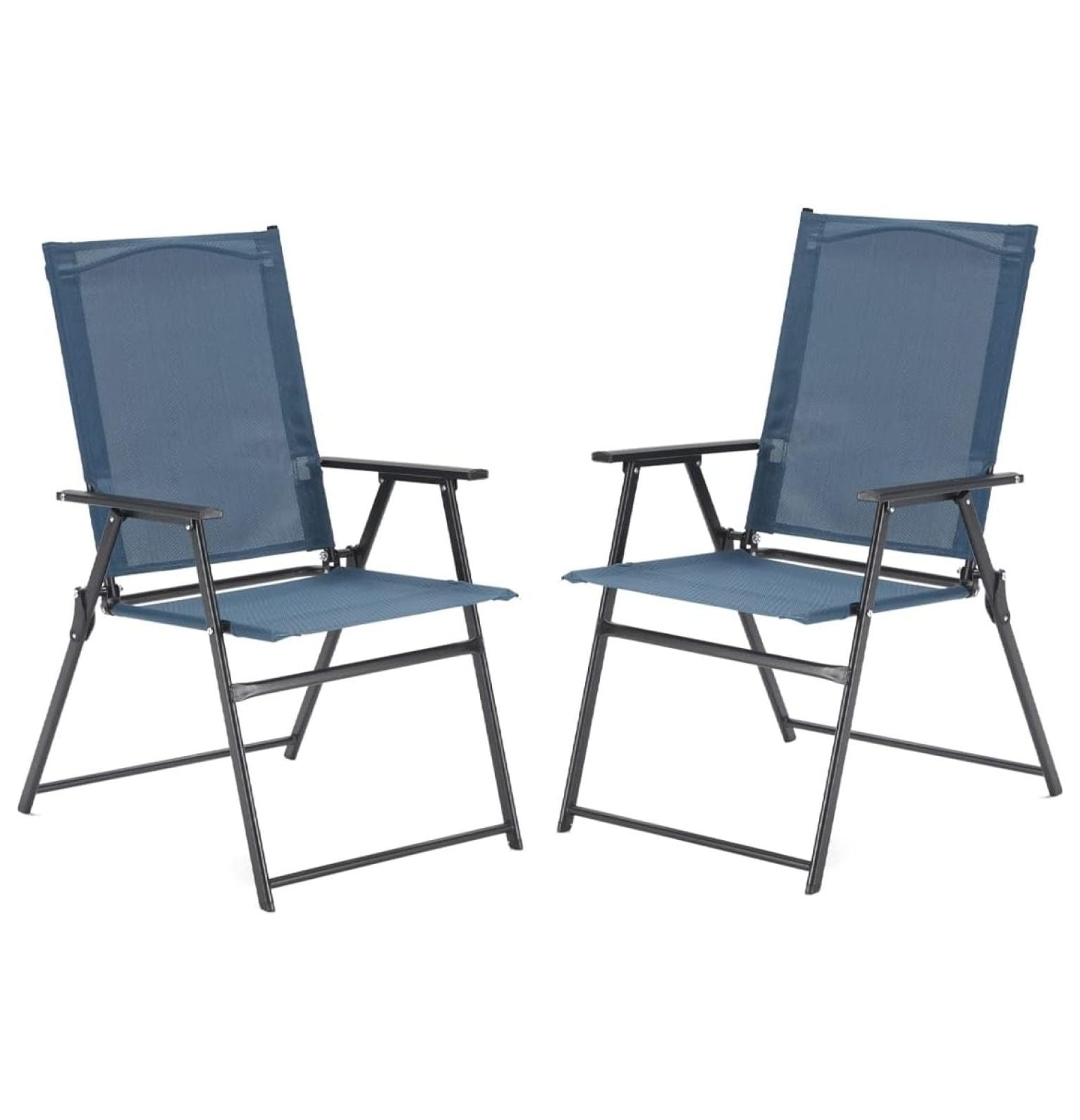 MYXIO Patio Folding Chairs Set of 2, Outdoor Portable Sling Lawn Chairs