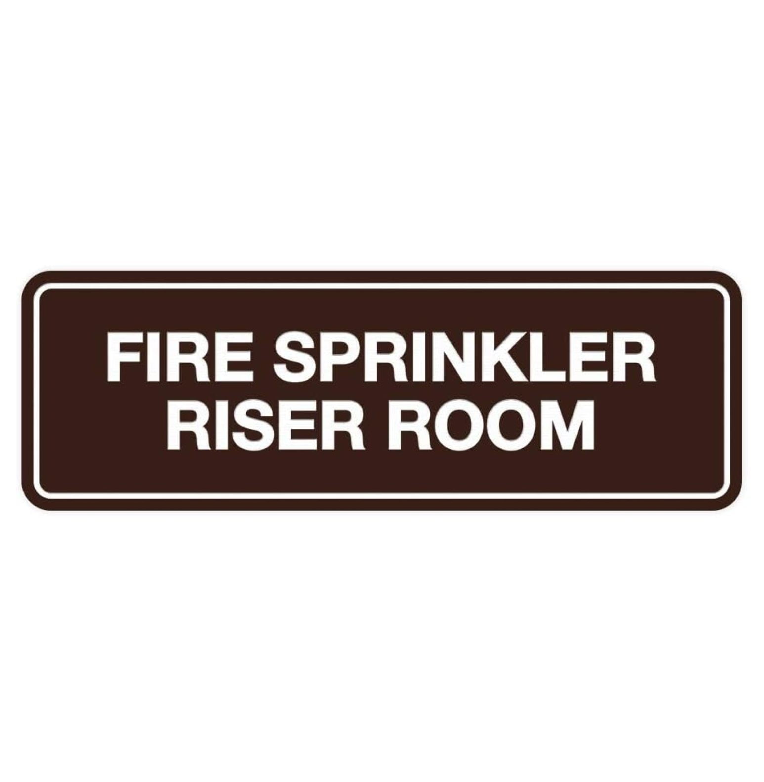 Myxio Standard Fire Sprinkler Riser Room Sign Dark Brown Large 5 Pack