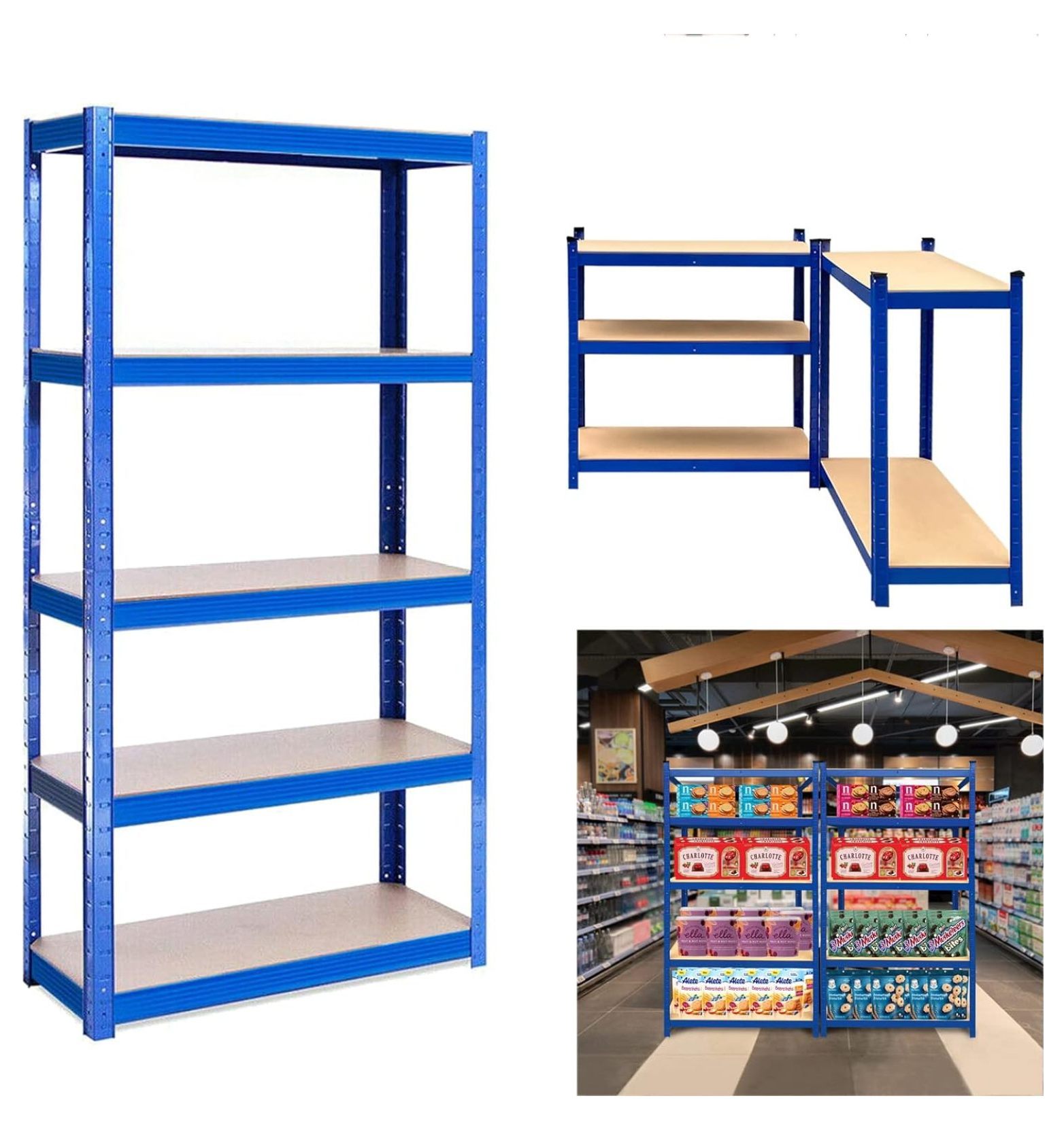 MYXIO Storage Shelves Heavy Duty, 5 Tier Metal Shelving Unit for