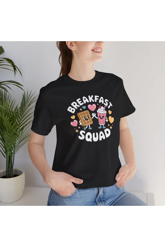 Cute Breakfast Shirt, Foodie Graphic Tee, Food T-Shirt, Kawaii Waffle Shirt, Cute Matching Shirt, Brunch Squad Tee, Cartoon Tee