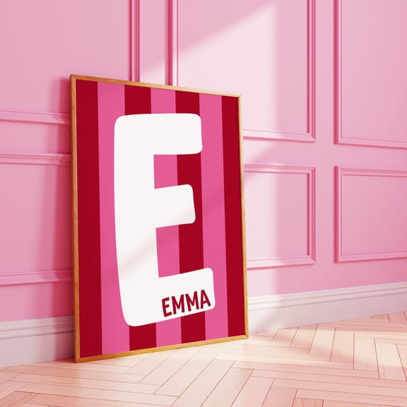 MYYUK Funky Striped Initial Name Personalised Custom Print