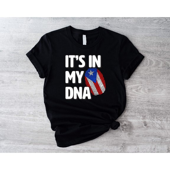 MYYUK It's In My DNA T-Shirt, Puerto Rican Shirt, USA Flag Shirt, America Fingerprint Shirt, American Pride Tee, Independence Day T-Shirts