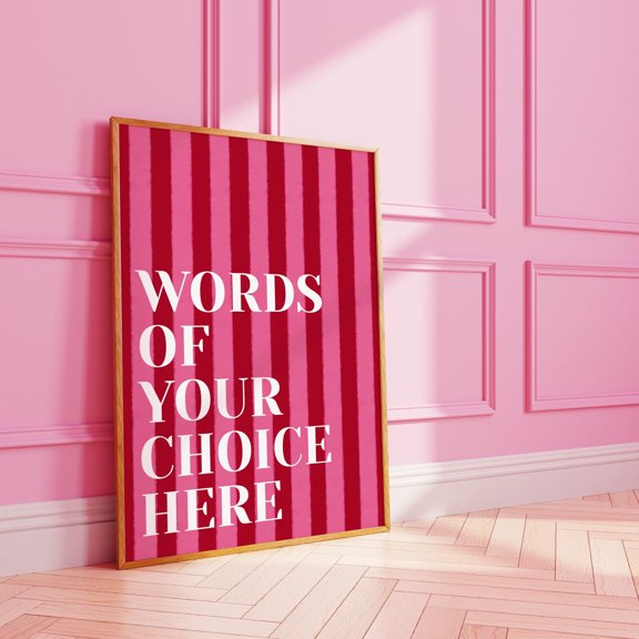 MYYUK Personalised Wall Print : Customised Funky Bright Stripe Art