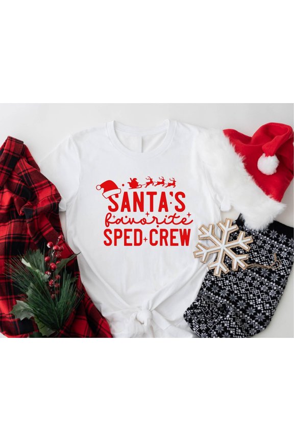 Santa's Sped Crew T-shirt, Sped Teacher Christmas Season Shirt, Special Education Winter Season Tee, Special Needs Group Shirt