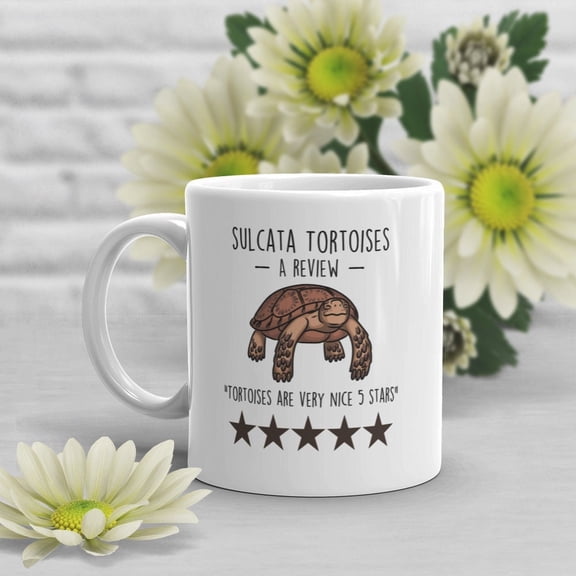 MYYUK Sulcata Tortoise Coffee Mug, Cute Reptile Lover Gift, Funny Pet Turtle Mug, Gift for Him, Her, Birthday, Tortoise Mom Dad, Animal Meme Cup