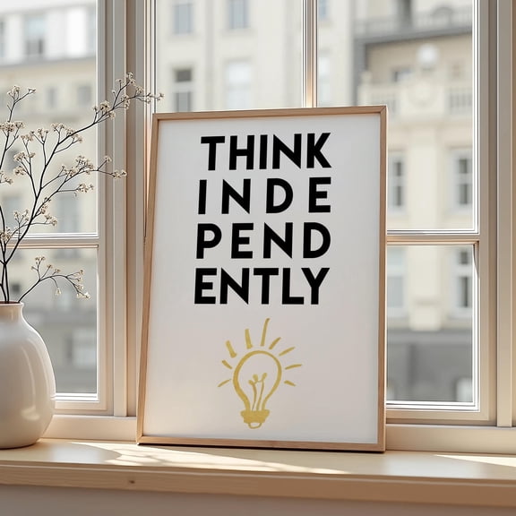 MYYUK Think Independently Poster: Typography Wall Art