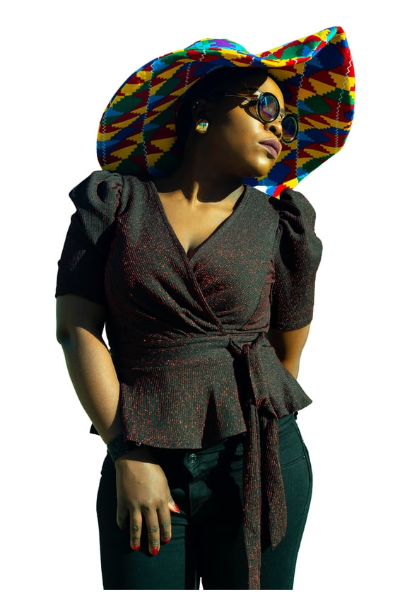 Women's African, Ankara, Atoghu Fabric Sun hat 100% Cotton, Reversible, Wide Brim, Fabric Beach Cap - Kente