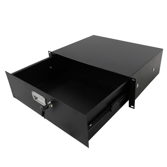 MYZBBD 19" 3U Equipment Rack Drawer Module Storage Cabinet with Locking Key, Data Server Rack Mount Drawer for IT Equipment, Data Center, Office