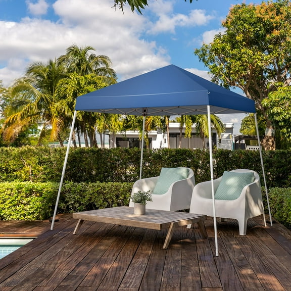 MYZBBD 6x6 FT Pop Up Canopy Tent Instant Setup, Slant Leg Design for Enhanced Stability, Waterproof Outdoor Gazebo for Beach Parties, Camping, Backyard BBQ, Market Stall and Outdoor Events