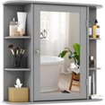 thumbnail image 1 of MYZBBD Bathroom Medicine Cabinet with Mirror, Wall Mounted Home Storage with Door & 6 Open Shelves, Adjustable Shelves, Mirrored Bathroom Wall Cabinet (Gray), 1 of 9