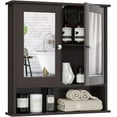 thumbnail image 1 of MYZBBD Bathroom Medicine Cabinet with Mirror, Wall Mounted Wooden Hanging Organizer with Doors and Shelves, Bathroom Wall Mirror Cabinet (Mirror Doors, Brown), 1 of 9