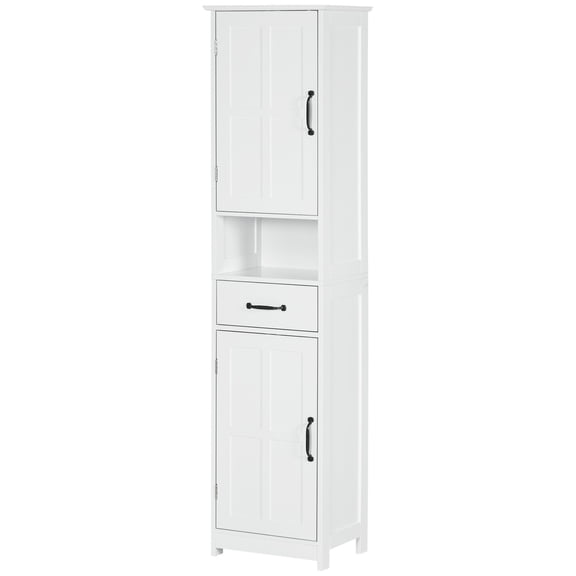 MYZBBD Bathroom Storage Cabinet Linen Tower with Open Shelf & Drawer for Bathroom Organization, Modern Freestanding Cabinet for Towels & Toiletries, Space Saving Storage for Home, Apartment