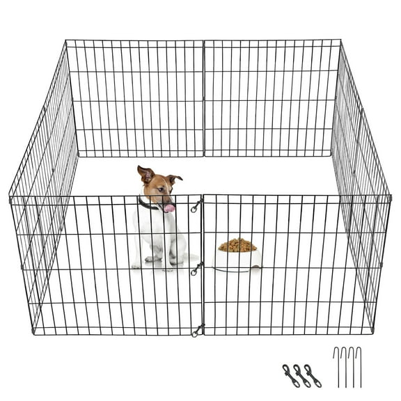 MYZBBD Dog Playpen -  Foldable Exercise Dog Fence for Indoor and Outdoor, Portable Puppy Play Yard for Camping, RV, Yard, Backyard,24"8 Panel