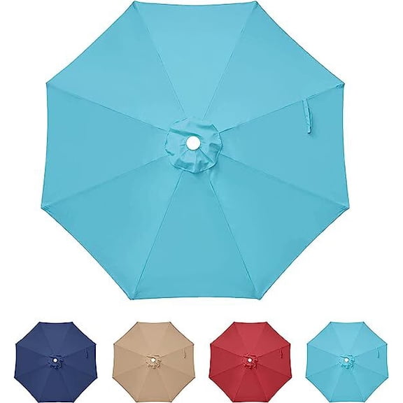 MYZBBD Patio Umbrella Replacement Canopy,Market and Table Umbrella Top,Universal Strong and Thick Umbrella Canopy,UV Protection,Canopy Only,Turquoise