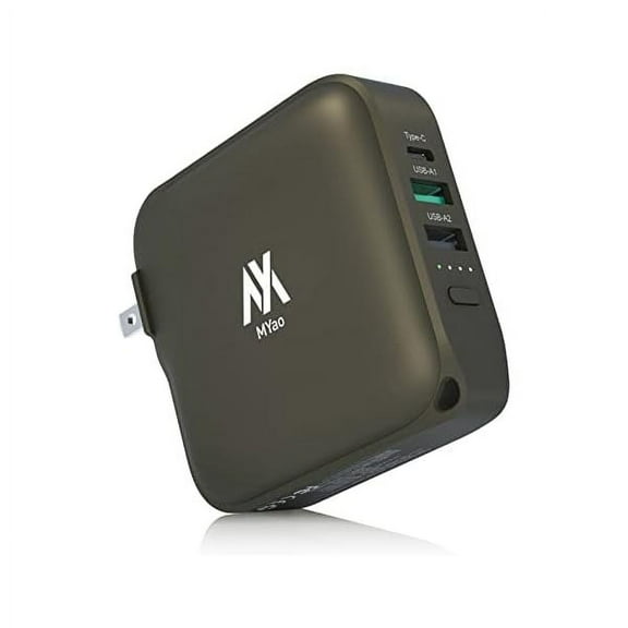 MYao Magnetic Wireless Power Bank, 15W Wireless Portable Phone Charger 10000mAh, 4 Output PD 20W, QC 18W Cell Phone Battery Pack Built in Wall Charger for iPhone, iPad, Samsung, Pixel and More, Green