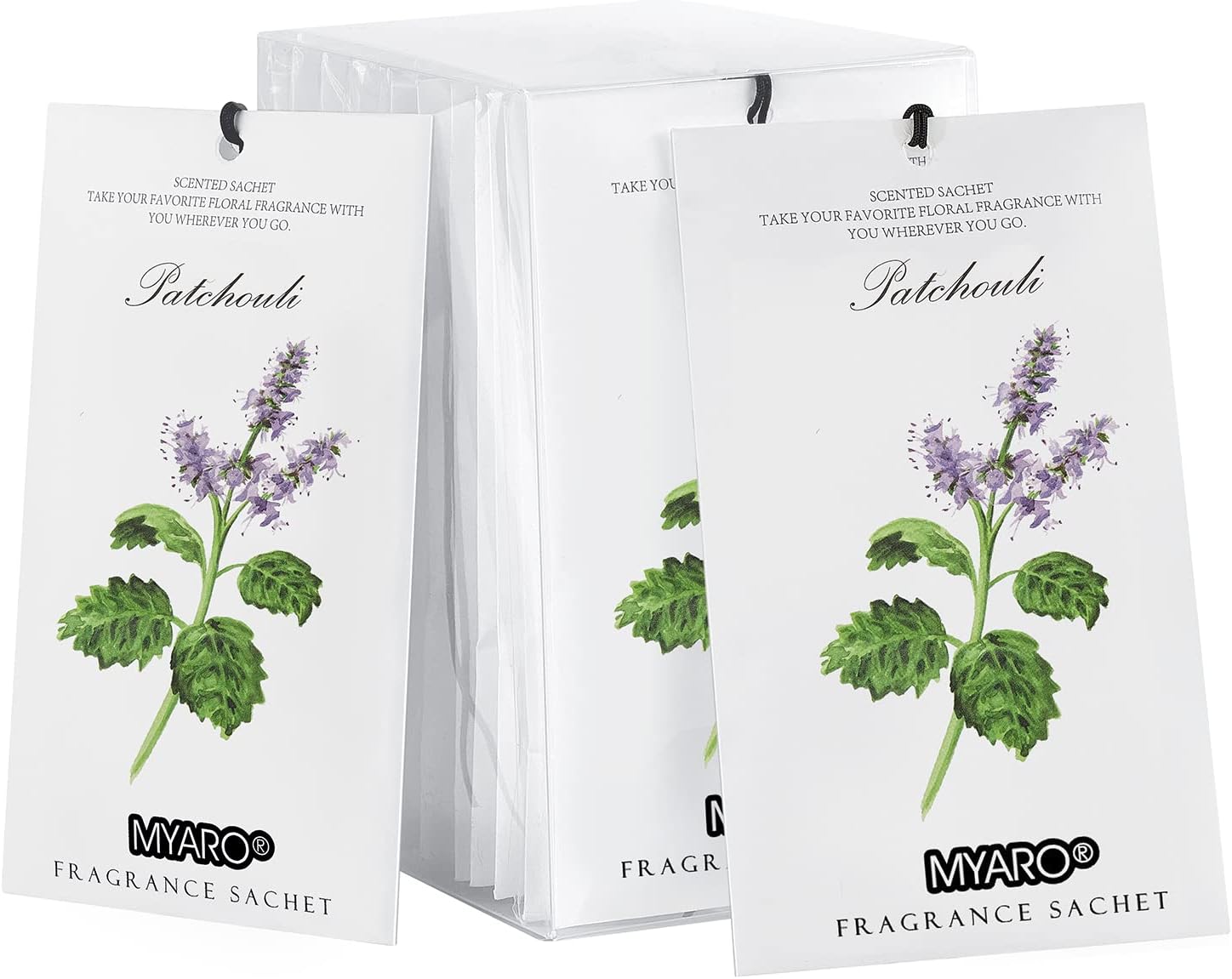 MYaro 12 Packs Patchouli Scented Sachets for Drawer and Closet, Long