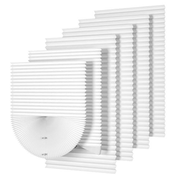 MYshade 6 Pack No Tools Temporary Light Filtering Paper Shades for Windows(White, 36" W x 72" H)