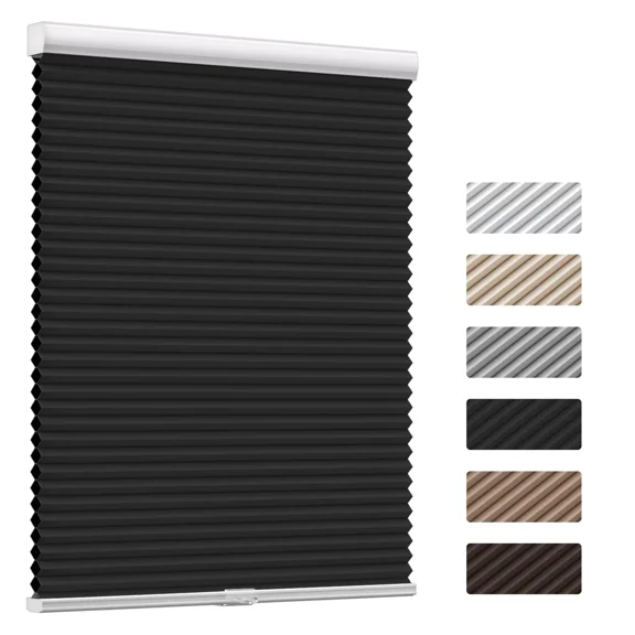 MYshade Cordless Black-30"W*72"H Blackout Cellular Shades 1.5 inch Honeycomb Blinds for Indoor Windows Insulated Noise Reducing Window Shades & Blinds for Home