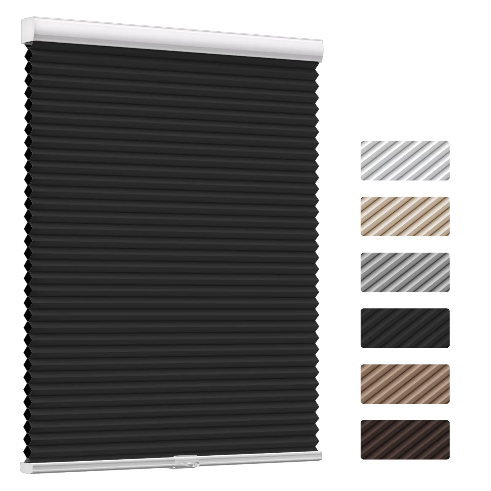MYshade Cordless Black-34"W*72"H Blackout Cellular Shades 1.5 inch Honeycomb Blinds for Indoor Windows Insulated Noise Reducing Window Shades & Blinds for Home