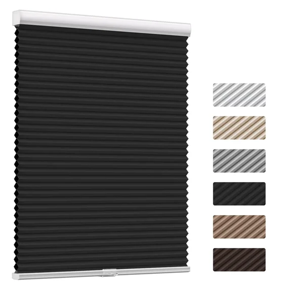 MYshade Cordless Black-36"W*72"H Blackout Cellular Shades 1.5 inch Honeycomb Blinds for Indoor Windows Insulated Noise Reducing Window Shades & Blinds for Home