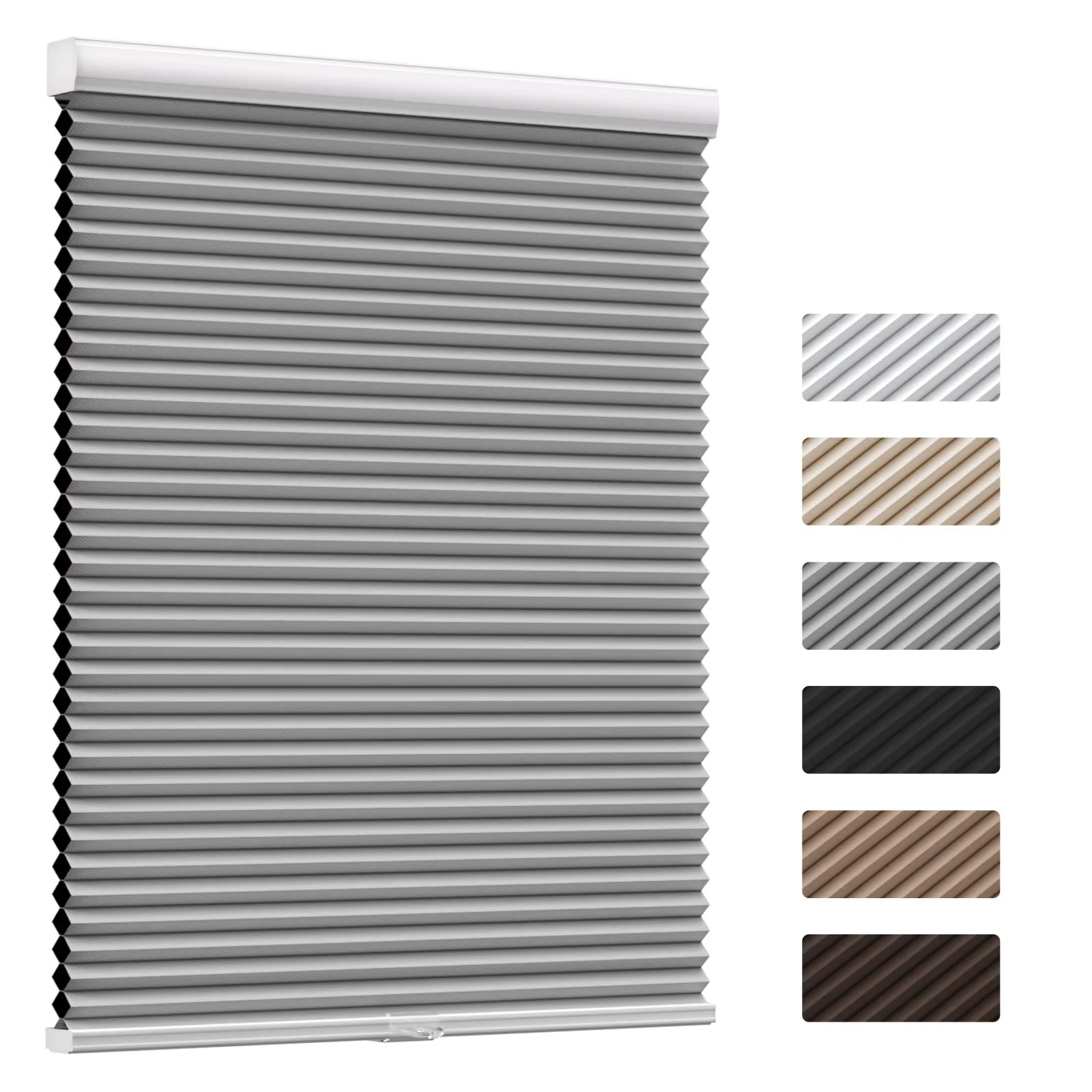 MYshade Cordless Gray-31"W*72"H Blackout Cellular Shades 1.5 inch Honeycomb Blinds for Indoor Windows Insulated Noise Reducing Window Shades & Blinds for Home