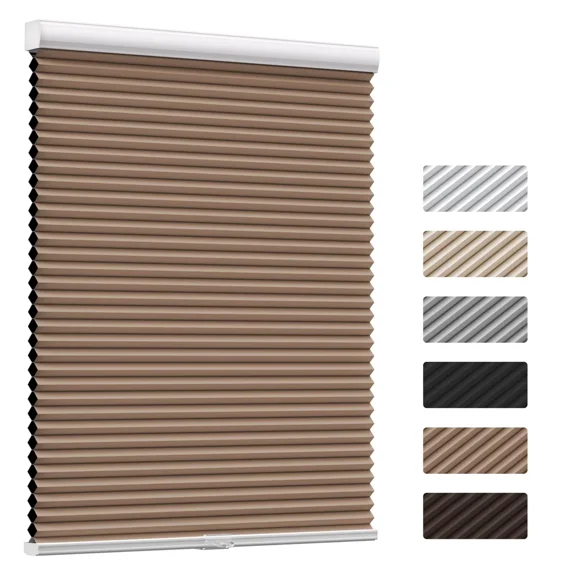 MYshade Cordless Light Brown-41"W*72"H Blackout Cellular Shades 1.5 inch Honeycomb Blinds for Indoor Windows Insulated Noise Reducing Window Shades & Blinds for Home