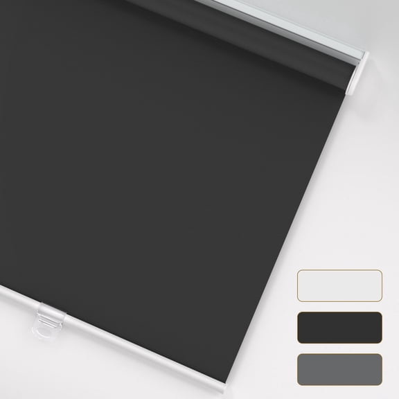 MYshade Cordless Blackout Roller Shades for Windows Black-33"W*72"H Room Darkening Rolled up Blinds with Spring System Pull Down Shades Window Blinds for Home