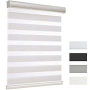 MYshade Cordless Zebra Blinds Beige-20W*72H Pull Down Roller Window Shades Double Layer Light Control Free Stop Window Shades Day and Night Blinds Easy Installation for Home