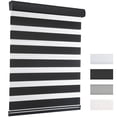 thumbnail image 1 of MYshade Cordless Zebra Blinds Black-34"W*72"H Pull Down Roller Window Shades Double Layer Light Control Free Stop Window Shades Day and Night Blinds Easy Installation for Home, 1 of 9